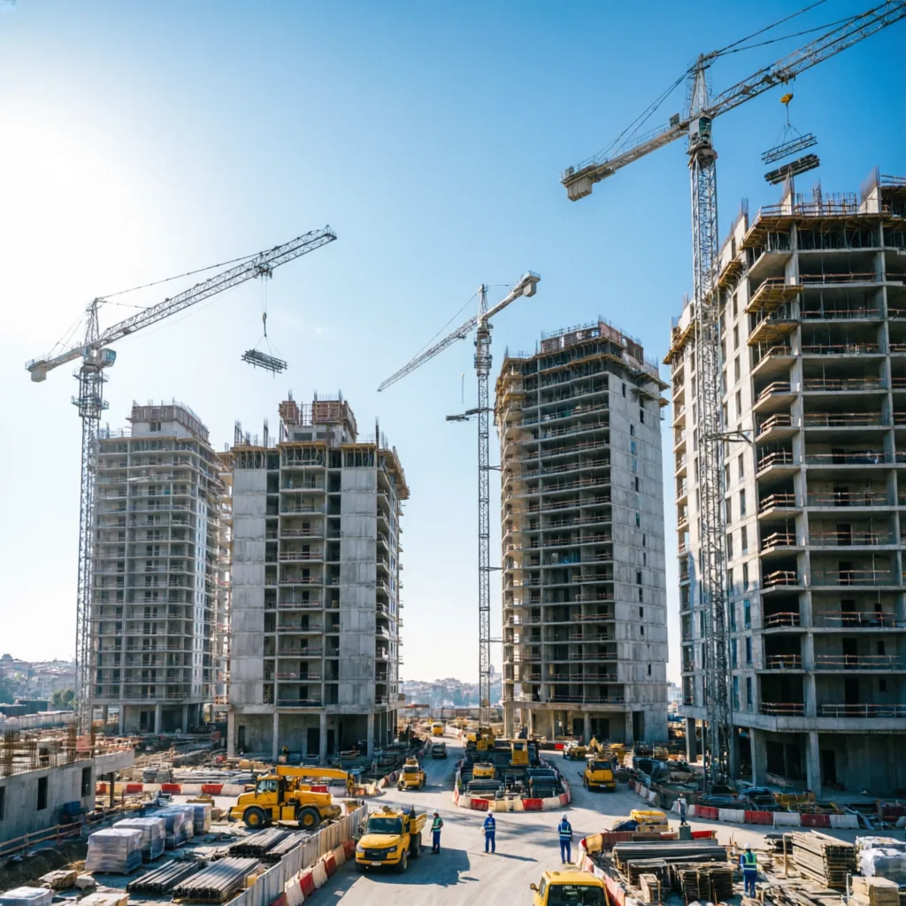 Büyük ölçekli modern inşaat projesi, İstanbul silueti